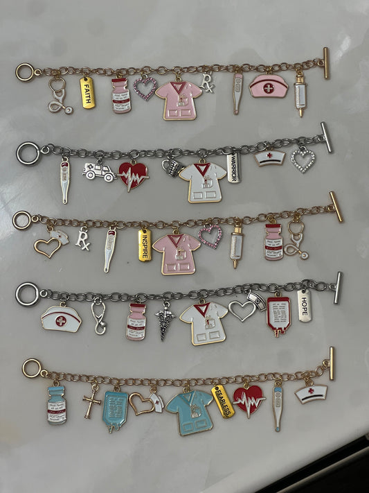 Nurse babe charm bracelet