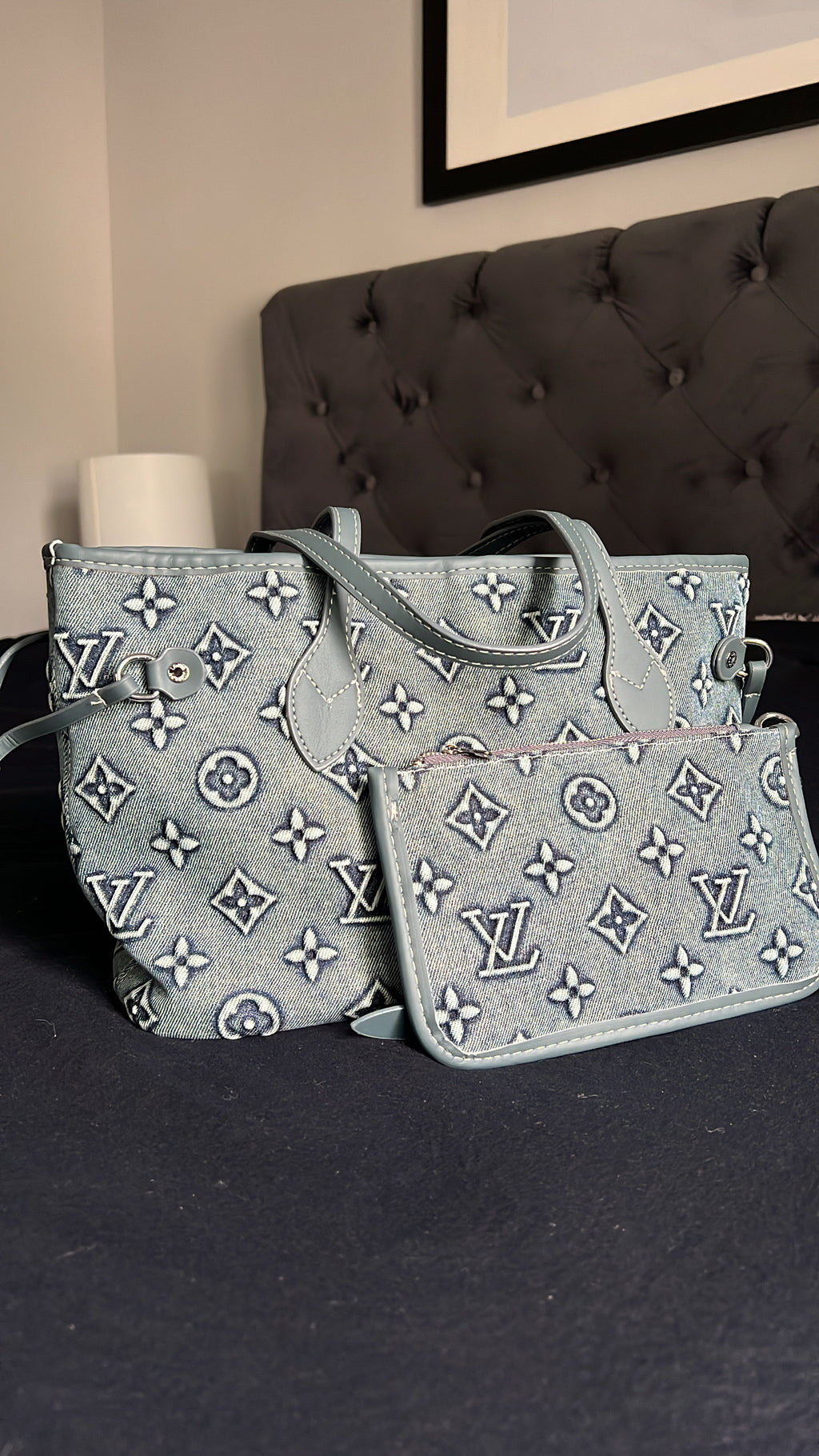 Denim LV inspired totebag