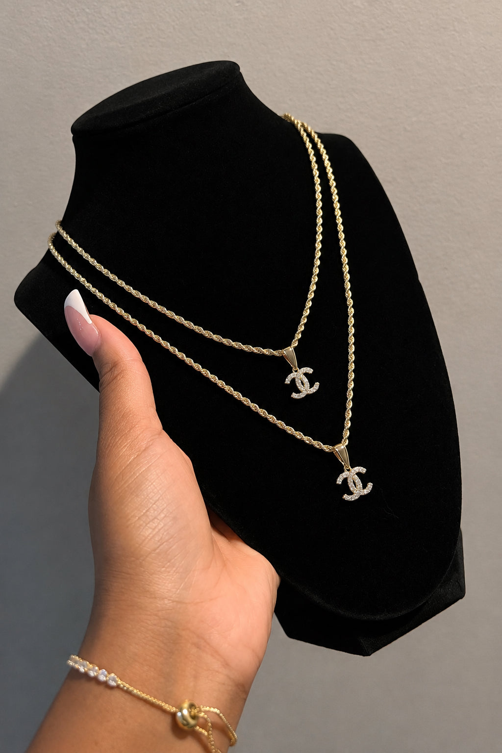 Double c pendant necklace
