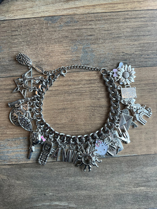 Chained junky charm bracelet