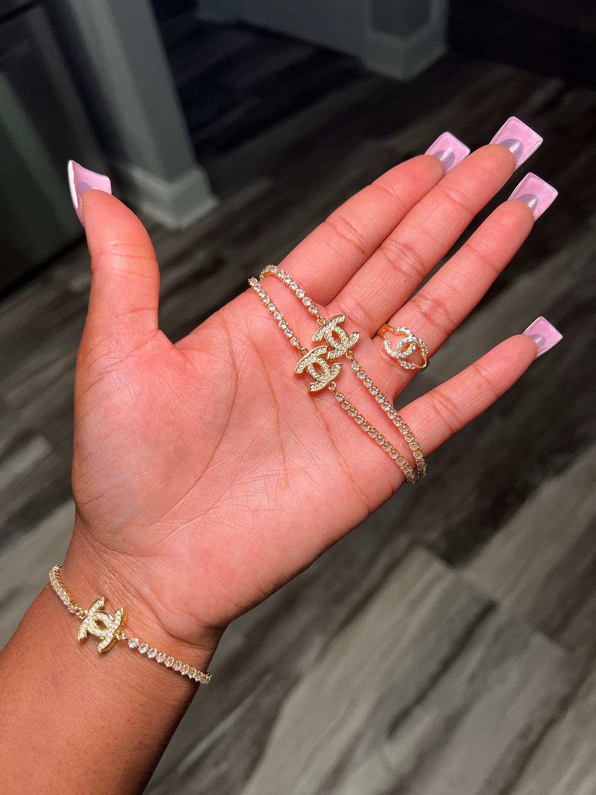 Double c tennis bracelet