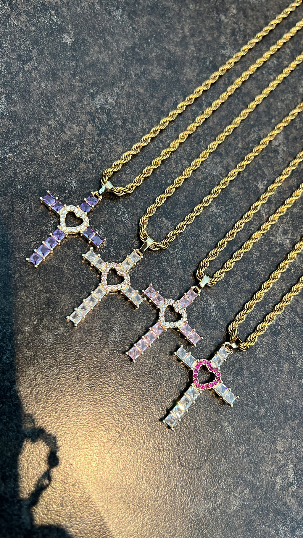 Cross hrt pendant necklace