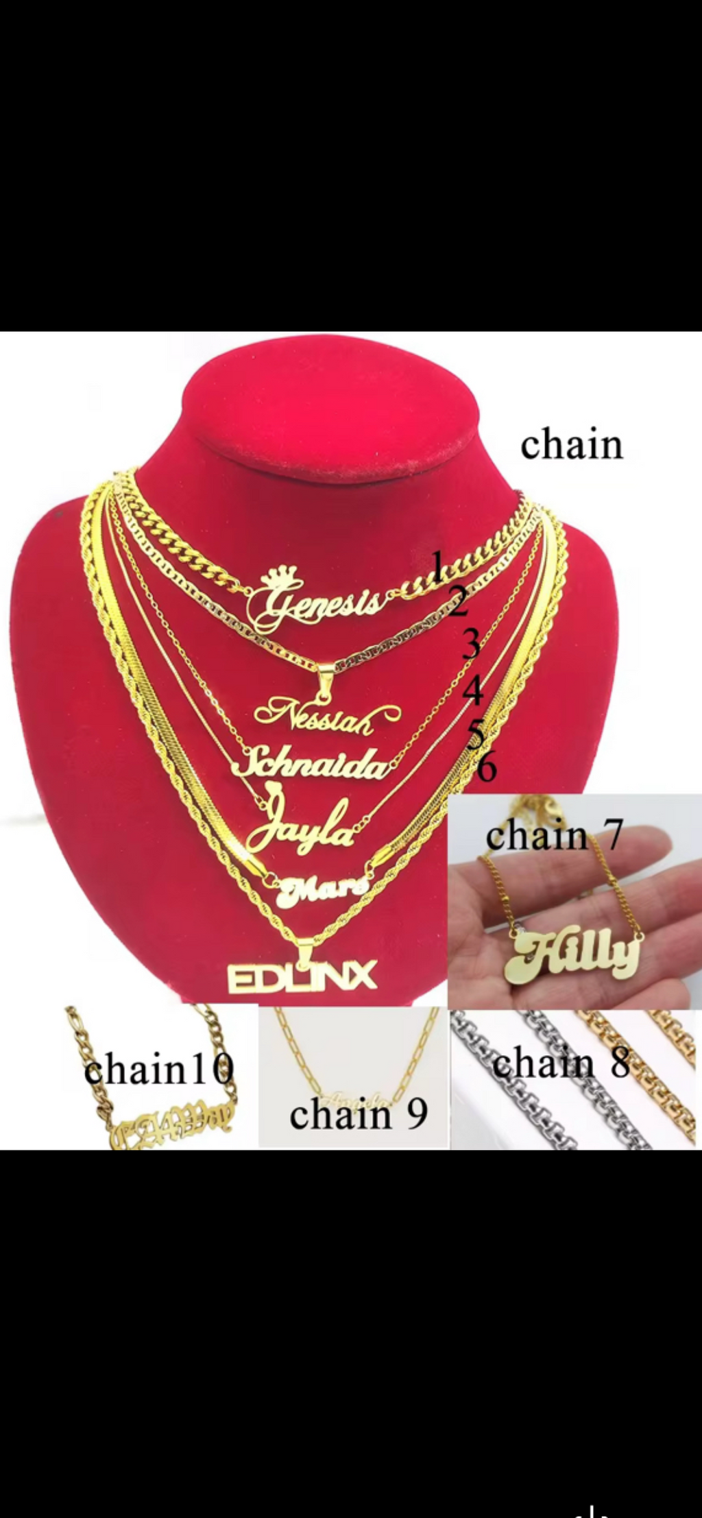Customized name necklace