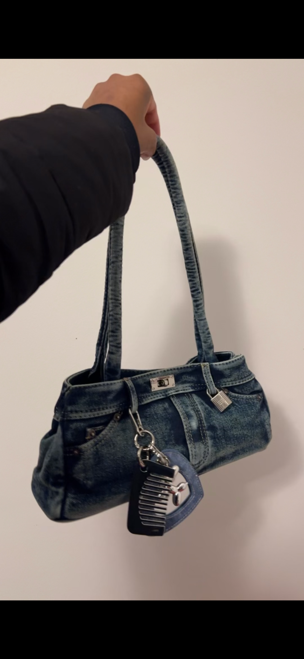 Denim shoulder bag