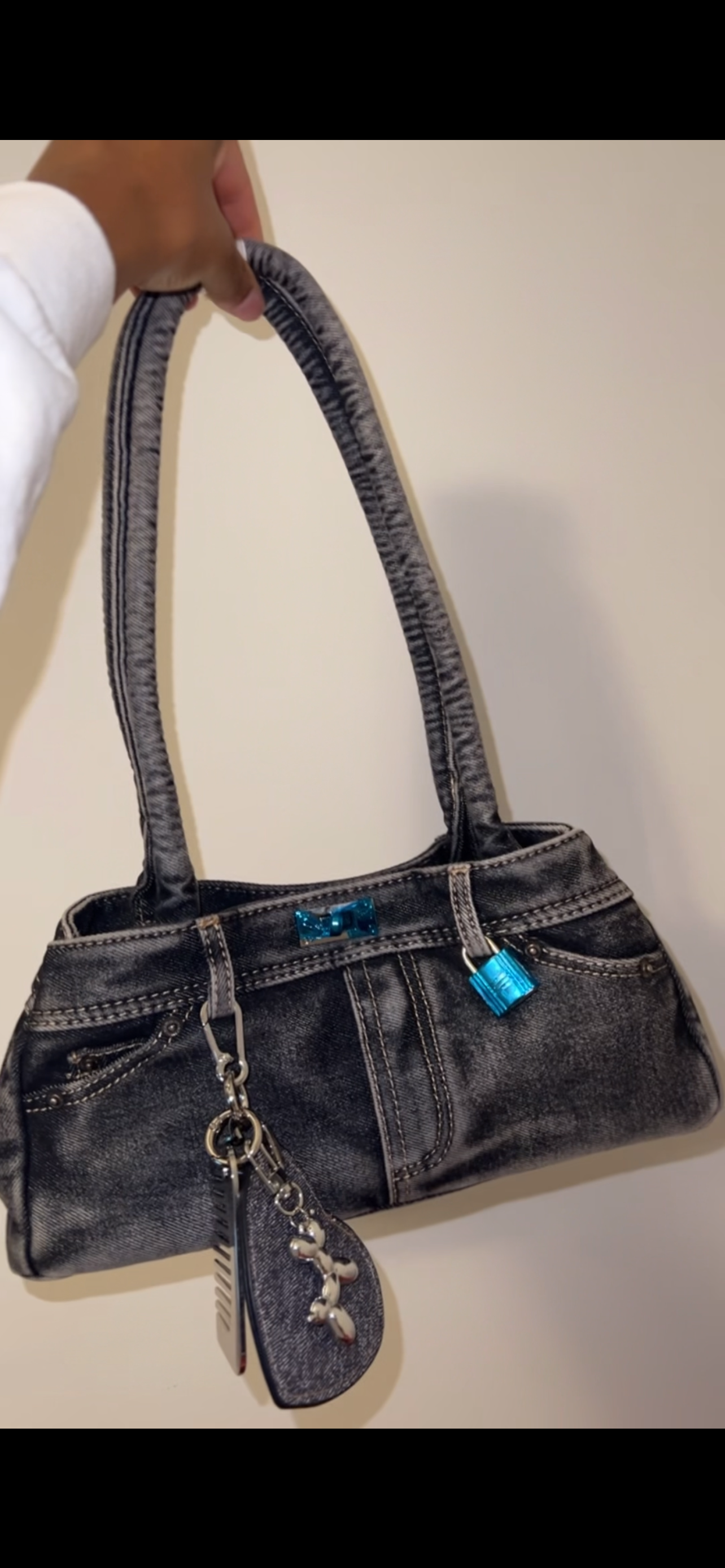 Denim shoulder bag