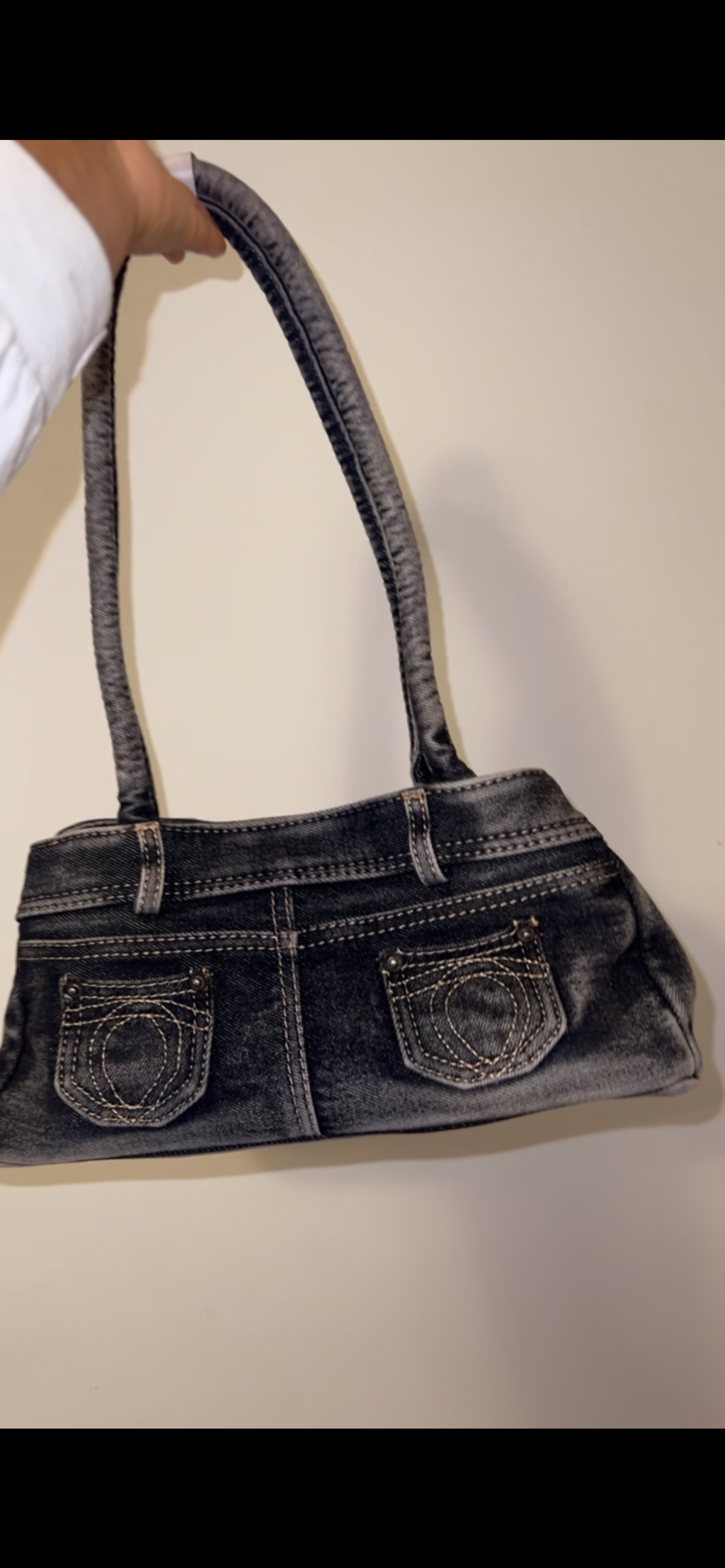 Denim shoulder bag