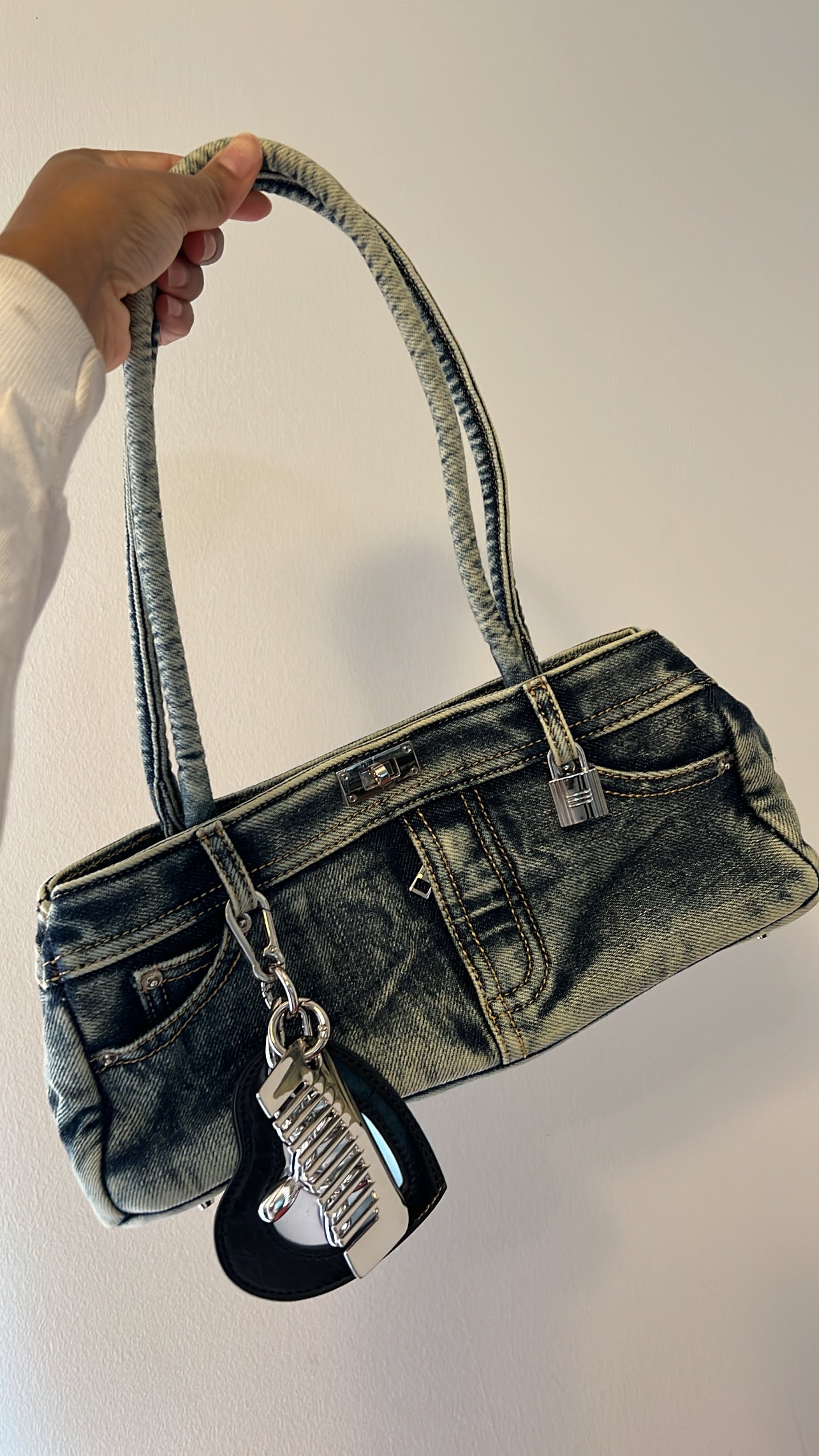 Denim shoulder bag