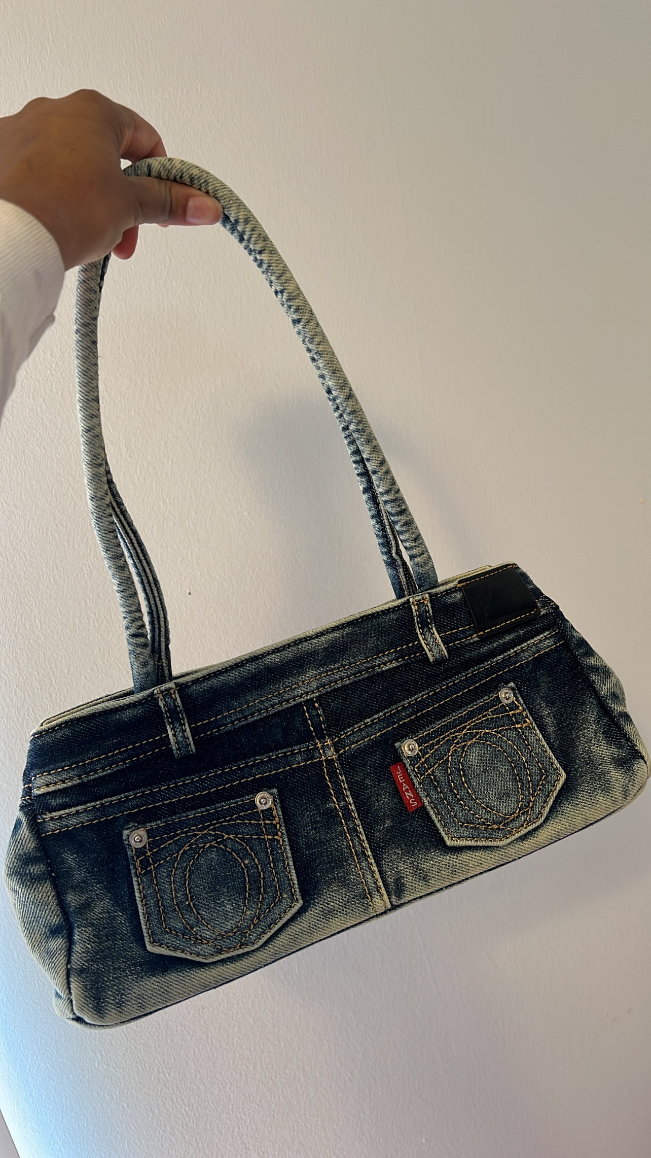 Denim shoulder bag